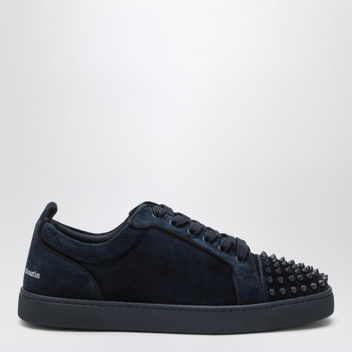 Christian Louboutin Louis Jr Spikes Canopy Sneakers In Navy Suede Men CHRISTIAN LOUBOUTIN