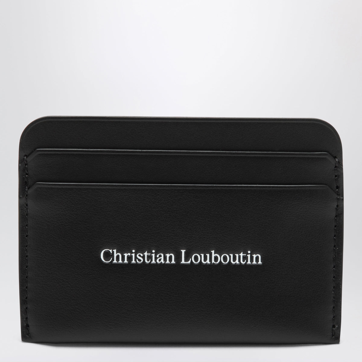 Christian Louboutin Black Leather Card Holder Men.