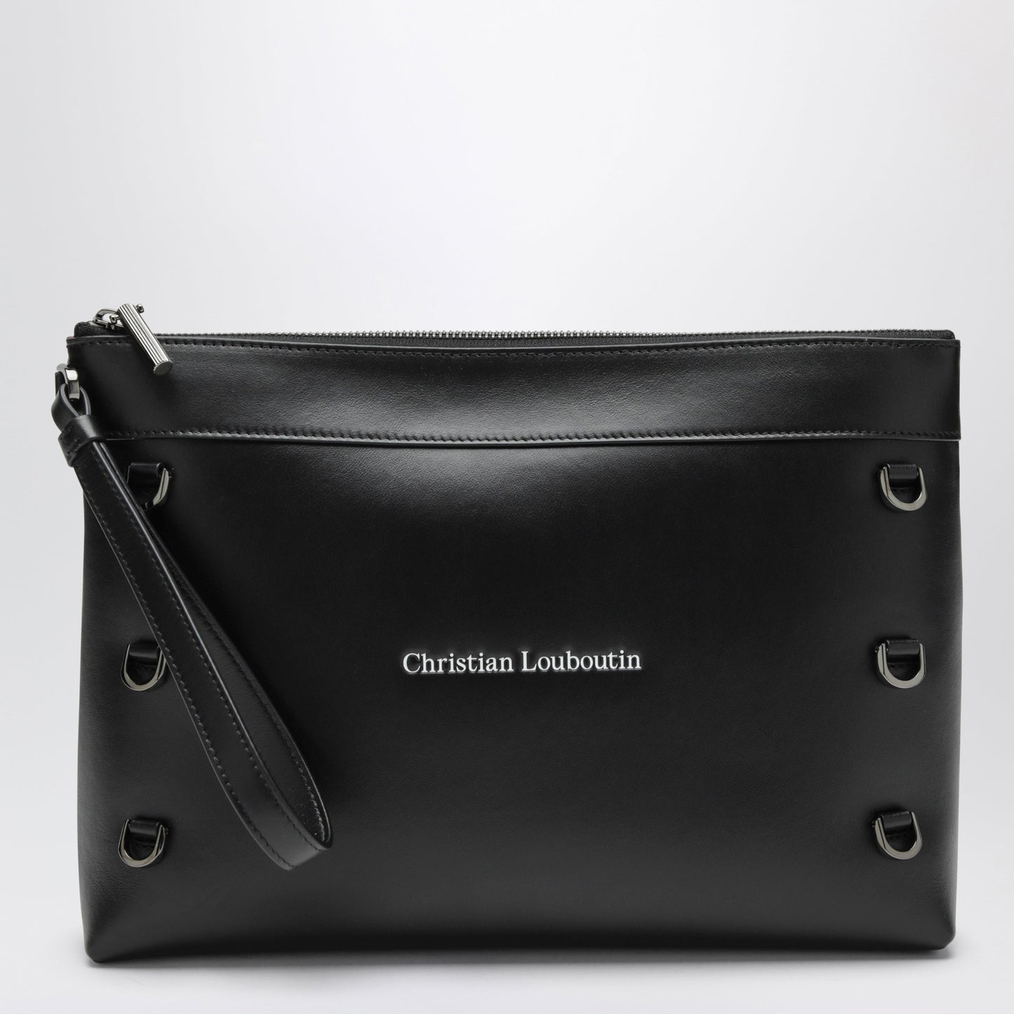 Christian Louboutin Clutch Bag In Black Smooth Leather Men CHRISTIAN LOUBOUTIN