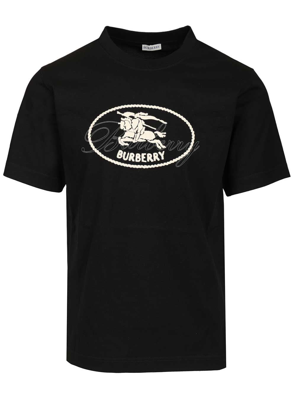 Burberry Men Cotton T-Shirt With Knight Stamp BURBERRY