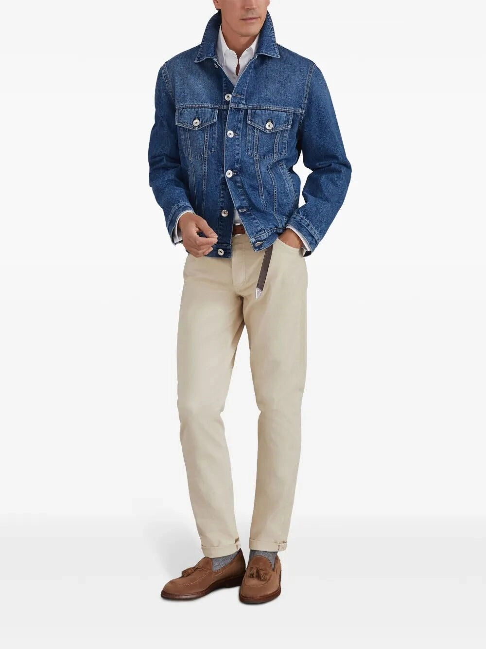 Brunello Cucinelli Men Dyed Denim Pants BRUNELLO CUCINELLI
