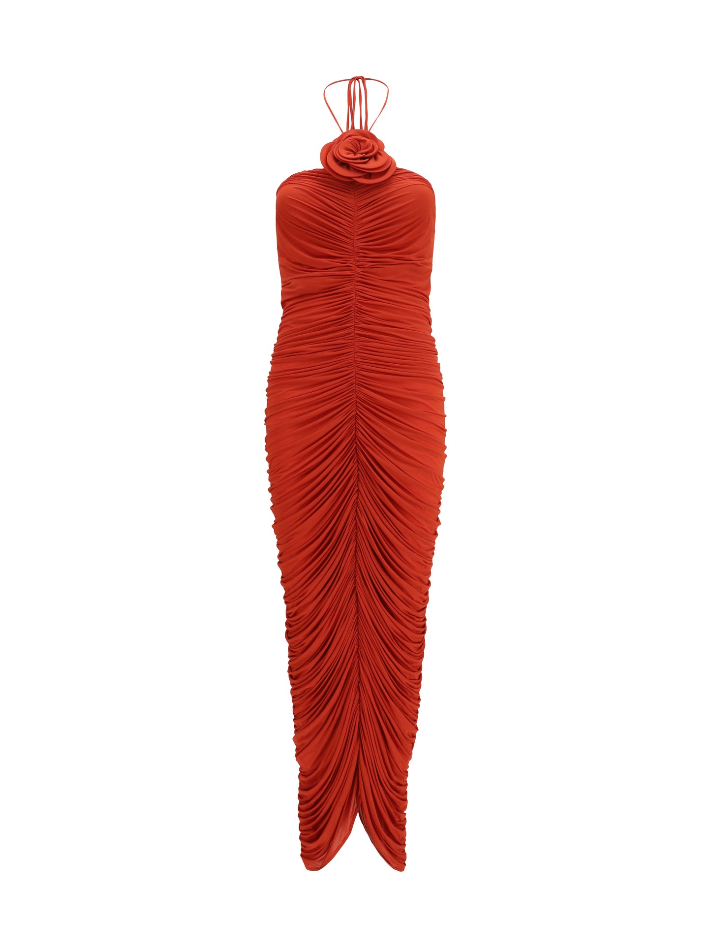 Magda Butrym Women Halterneck Dress With Floral Ruching MAGDA BUTRYM