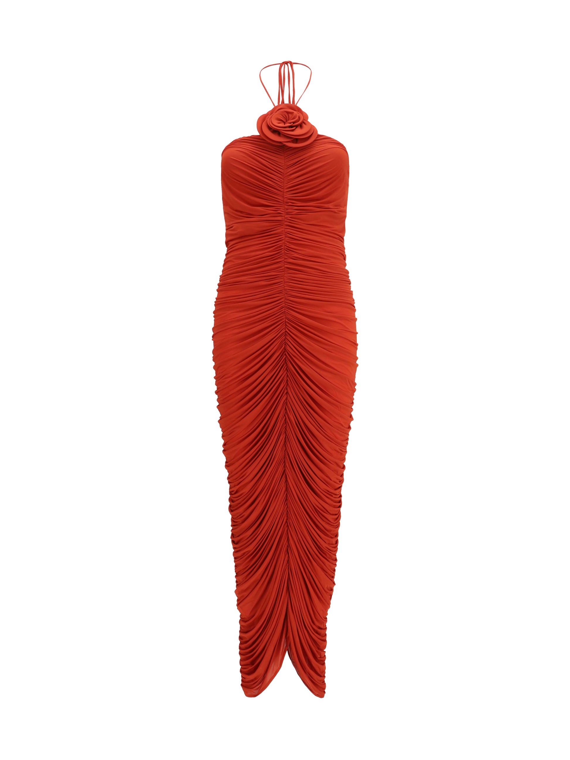 Magda Butrym Women Halterneck Dress With Floral Ruching MAGDA BUTRYM