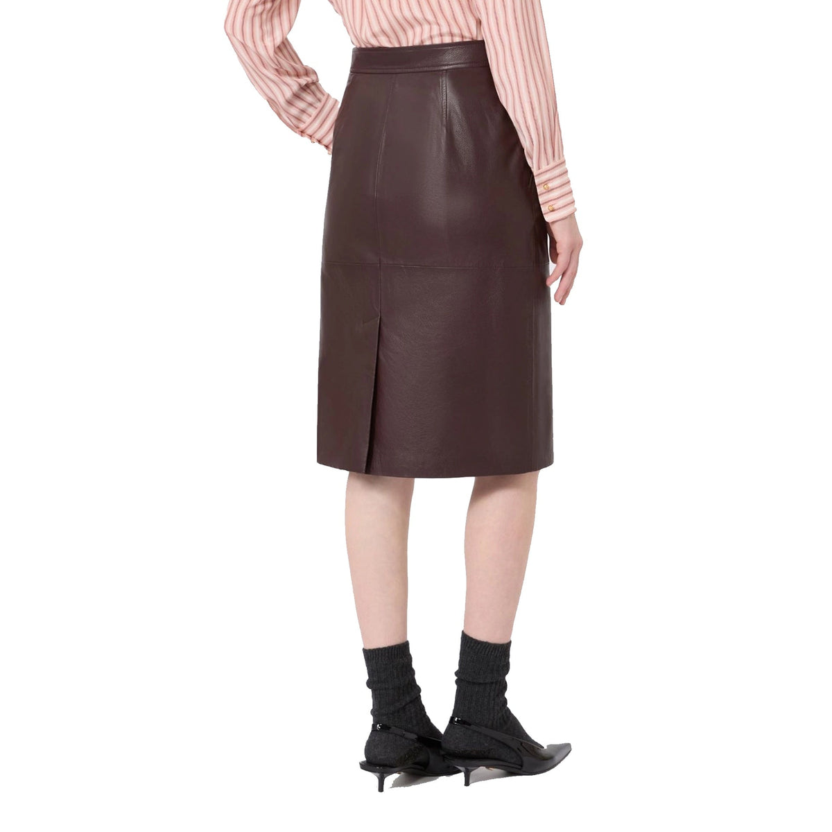 Max Mara Studio Timore Leather Pencil Skirt Women MAX MARA STUDIO