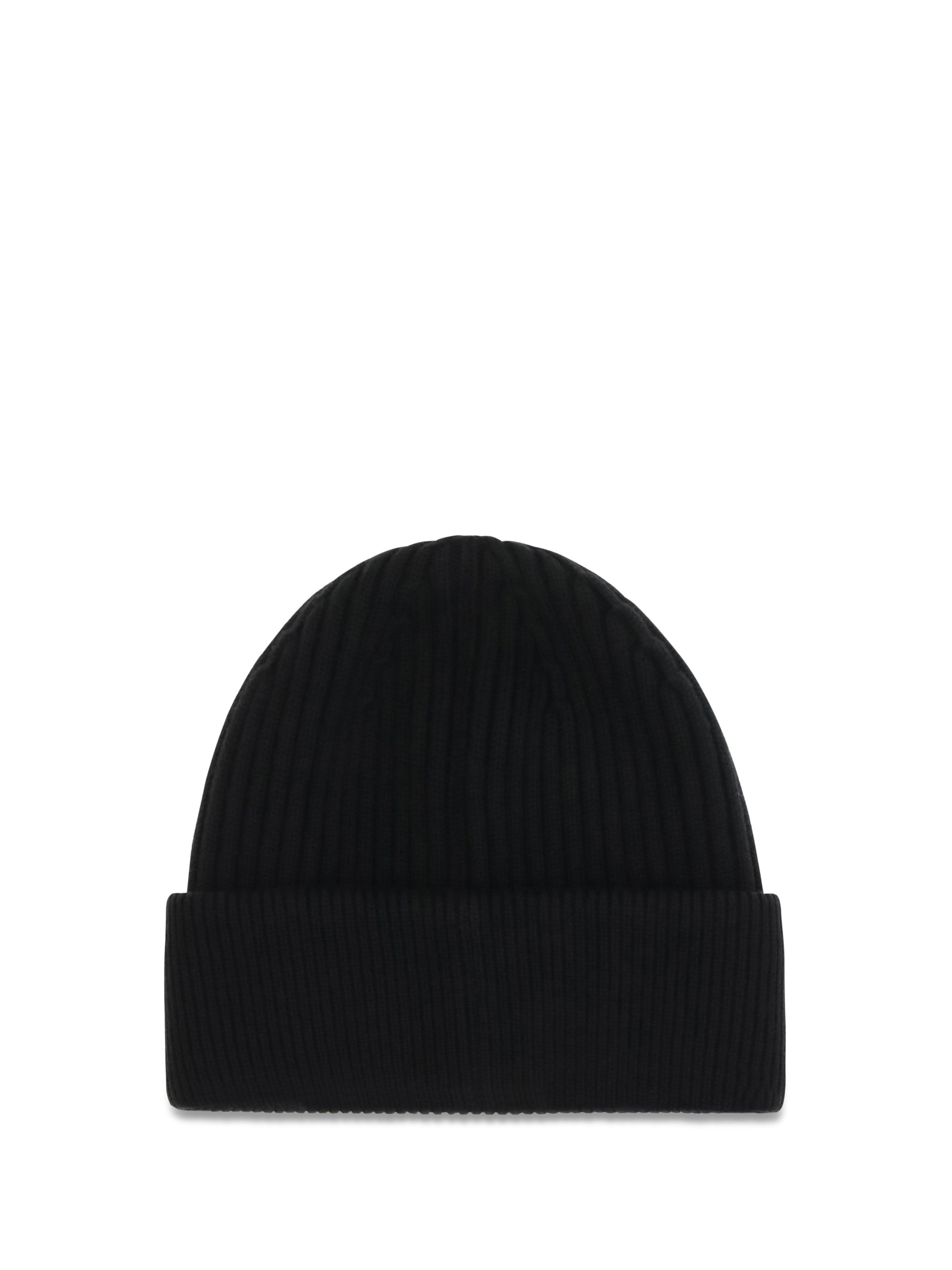 Dolce & Gabbana Men Logo English Rib Knit Beanie DOLCE & GABBANA