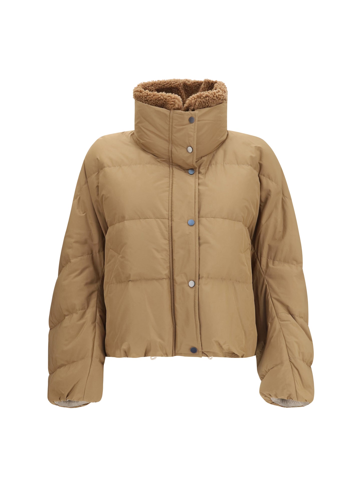 Brunello Cucinelli Women Padded Jacket With Shearling Collar BRUNELLO CUCINELLI