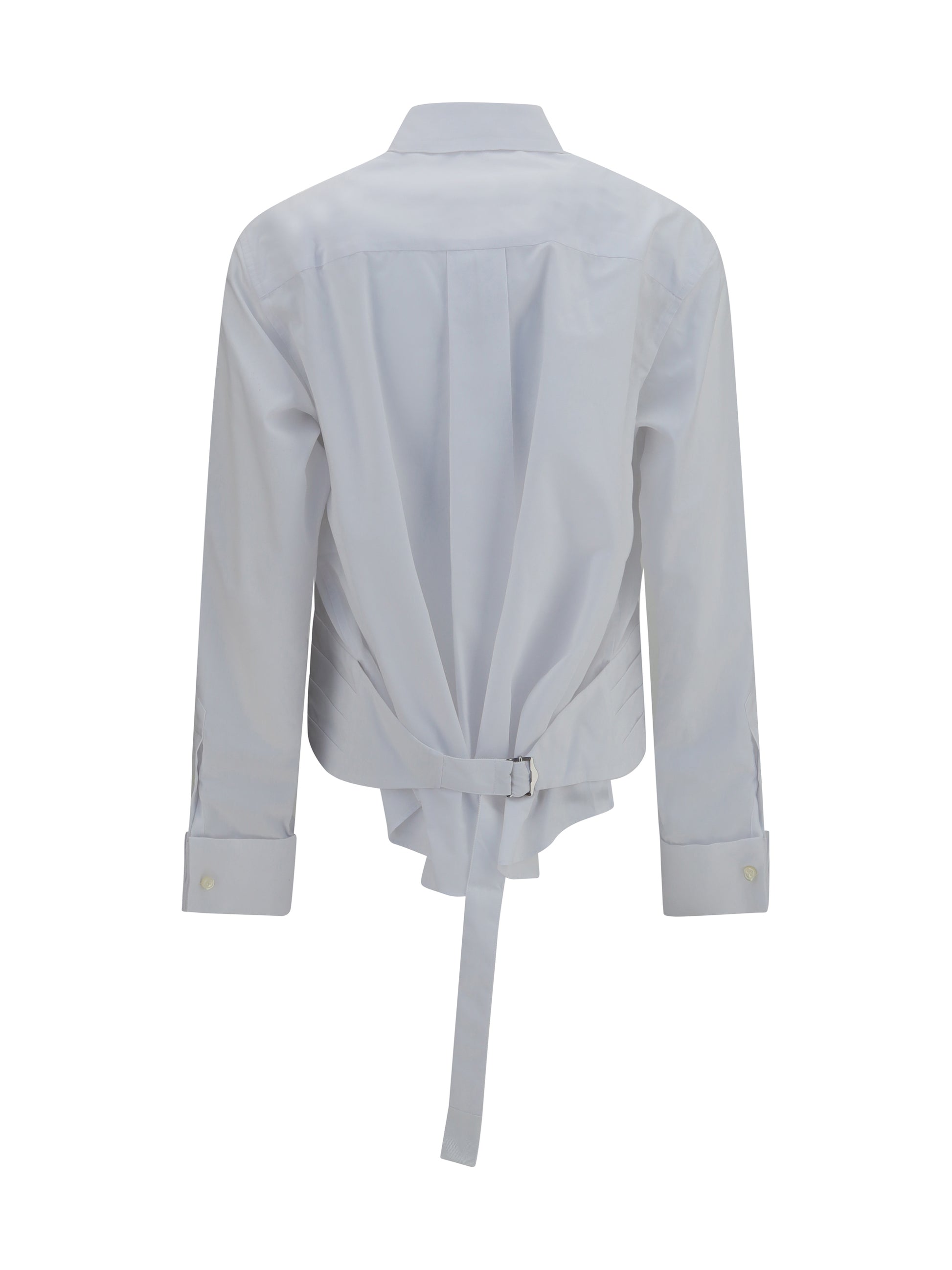 Sacai Women Cotton Poplin Shirt With Belt SACAI