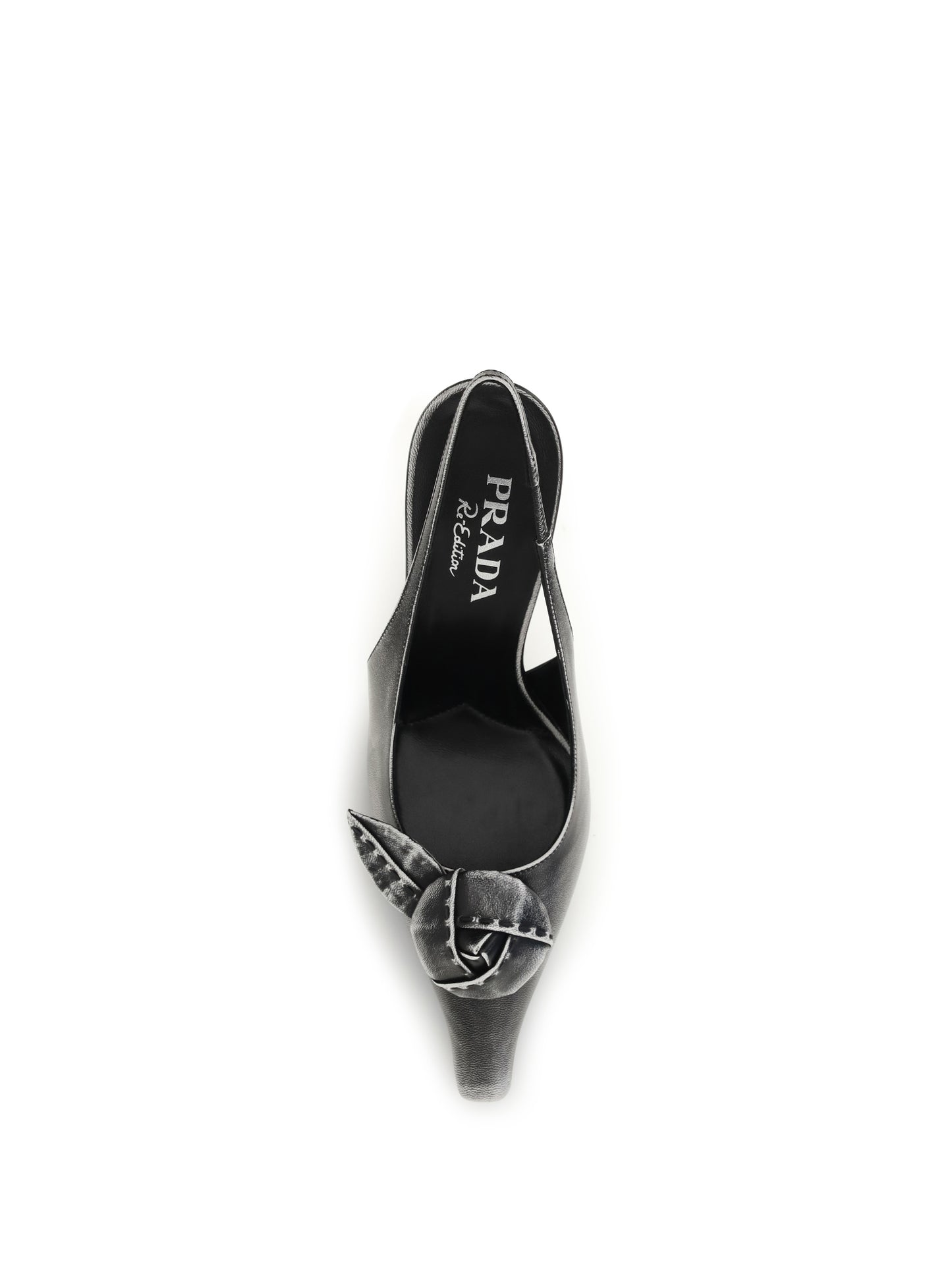 Prada Women Floral-Detail Leather Slingback Pumps PRADA