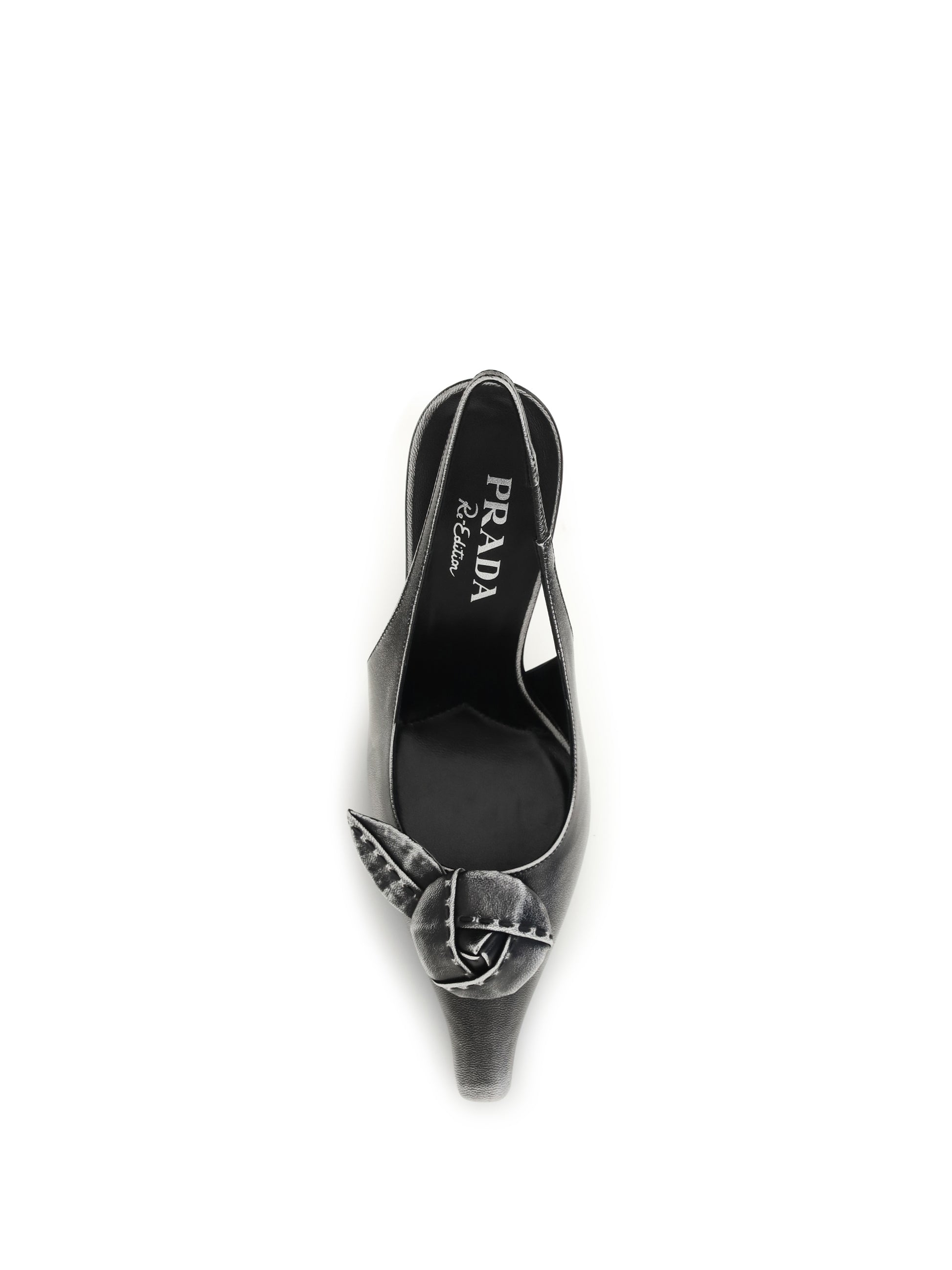 Prada Women Floral-Detail Leather Slingback Pumps PRADA