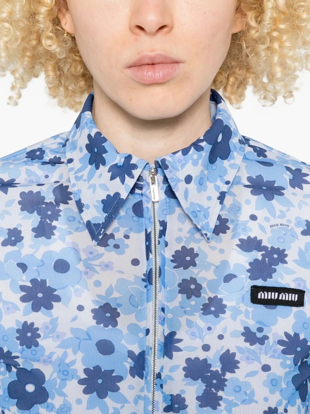 Miu Miu Women Cropped Printed Shirt MIU MIU