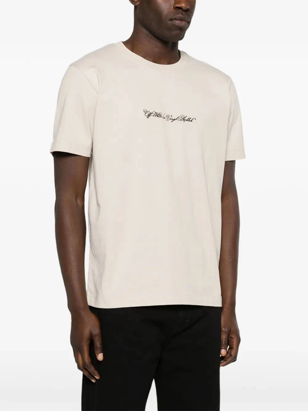Off White Men `Script Arrow` Short Sleeve Slim T-Shirt