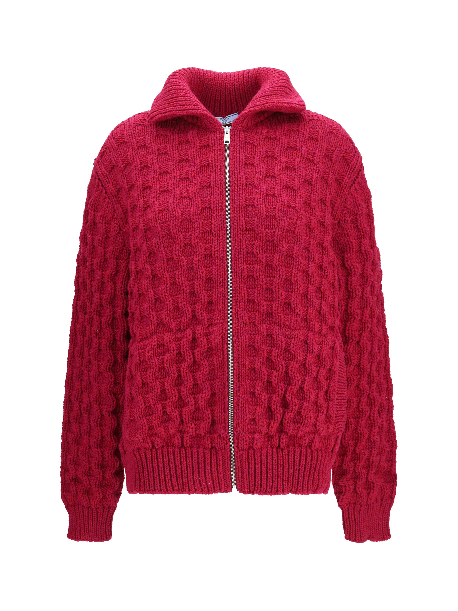 Prada Women Aran Wool Zip Cardigan PRADA