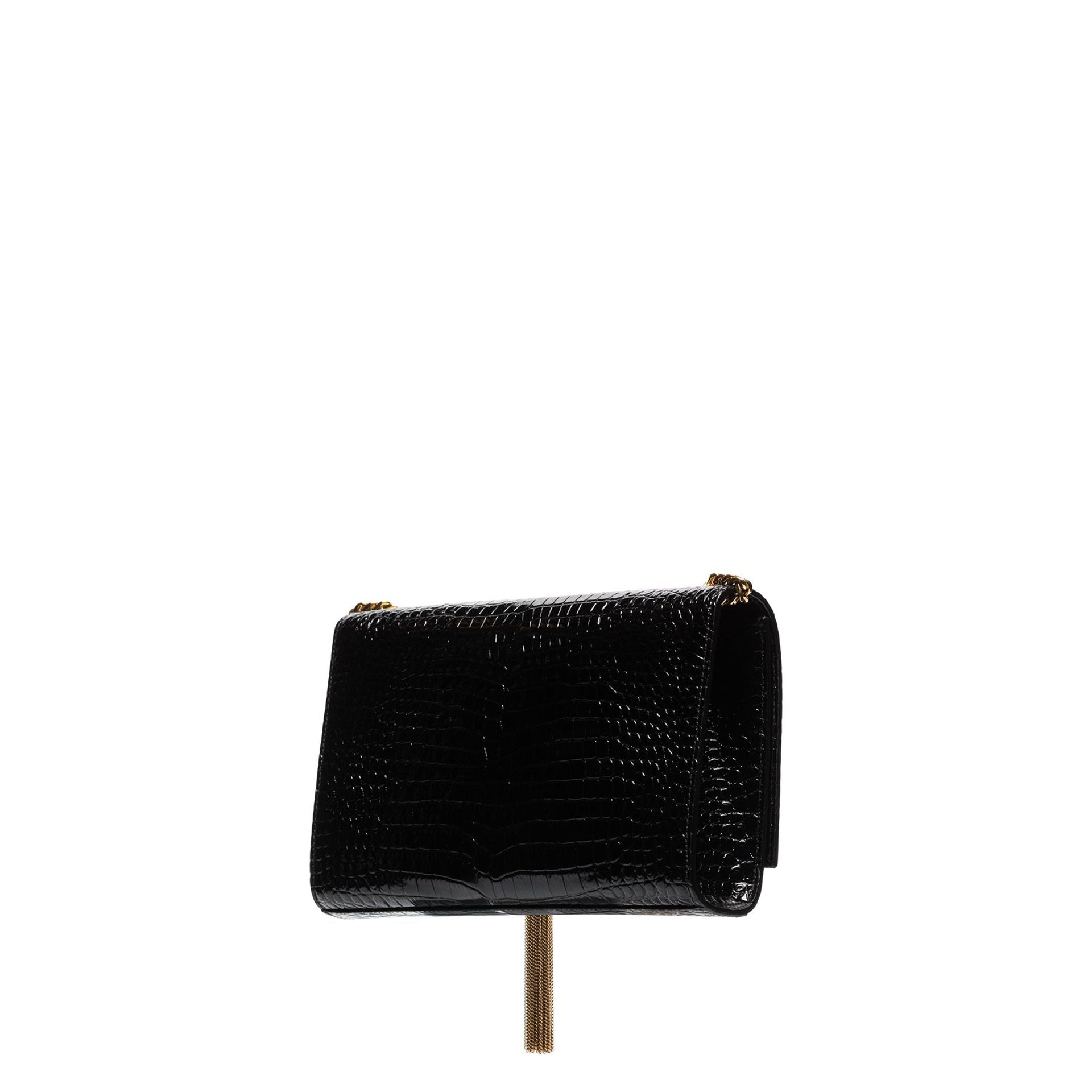 Saint Laurent Kate Medium Tassel Crocodile Embossed Leather Bag Women SAINT LAURENT