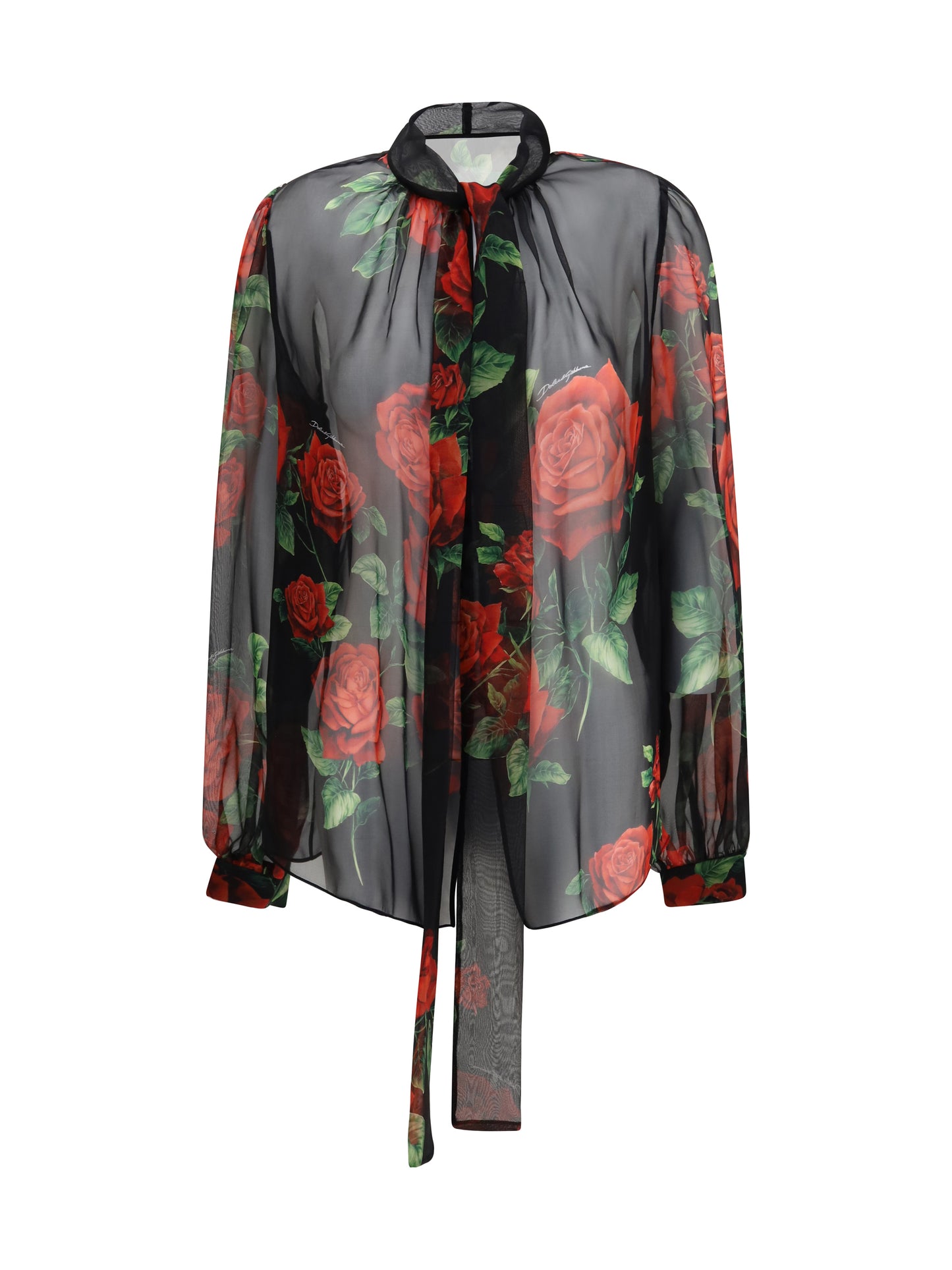 Dolce & Gabbana Women Rose Print Chiffon Blouse DOLCE & GABBANA
