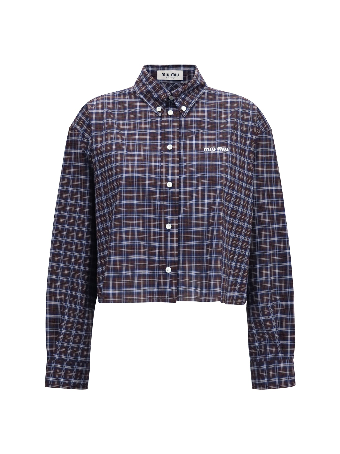 Miu Miu Women Checked Embroidered Shirt MIU MIU