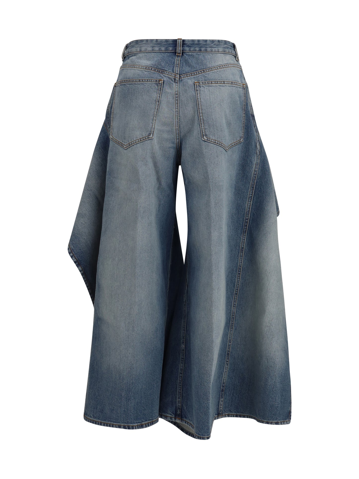 Alaïa Women Faded Ruffled Jeans ALAIA