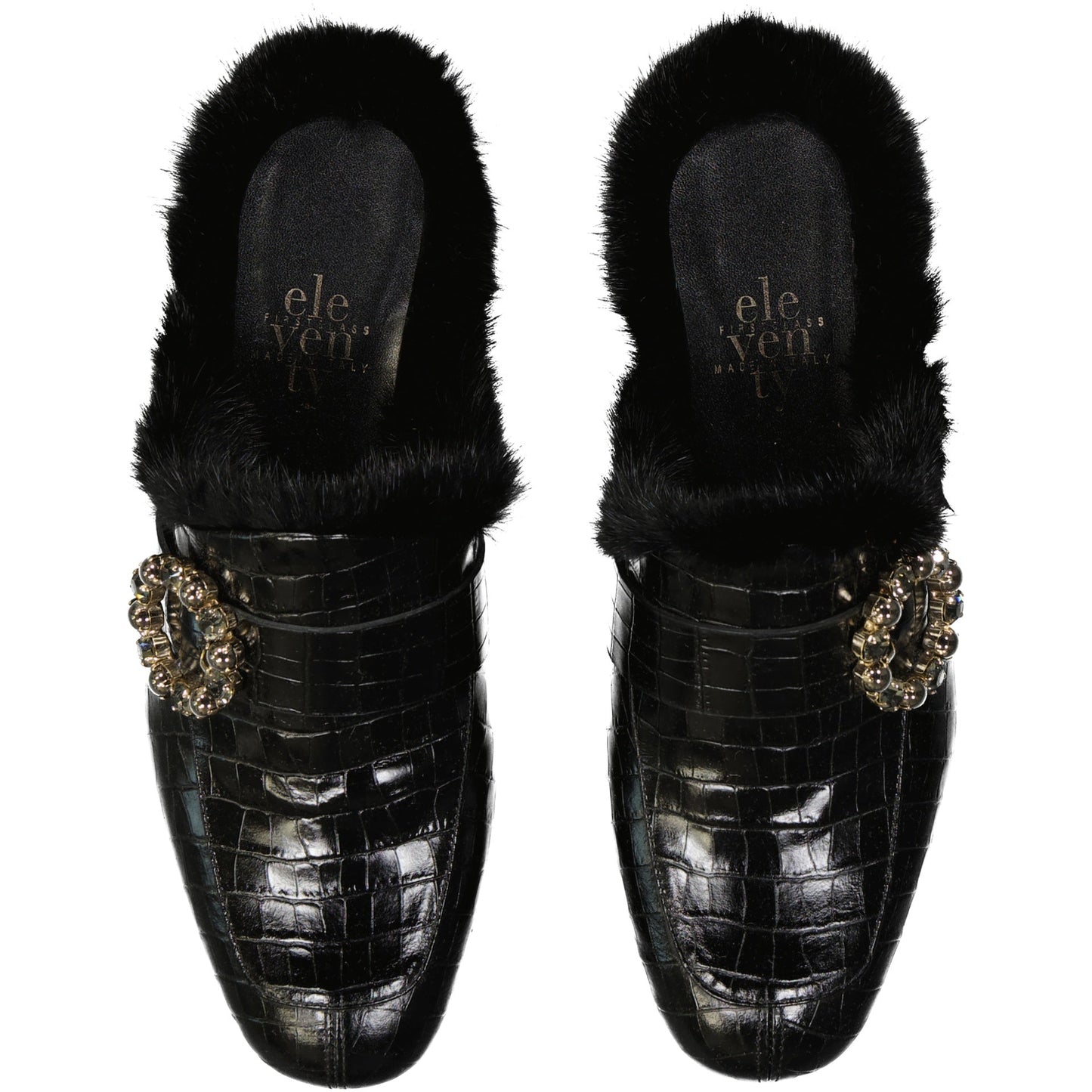 Eleventy Leather Fur Mules Women ELEVENTY
