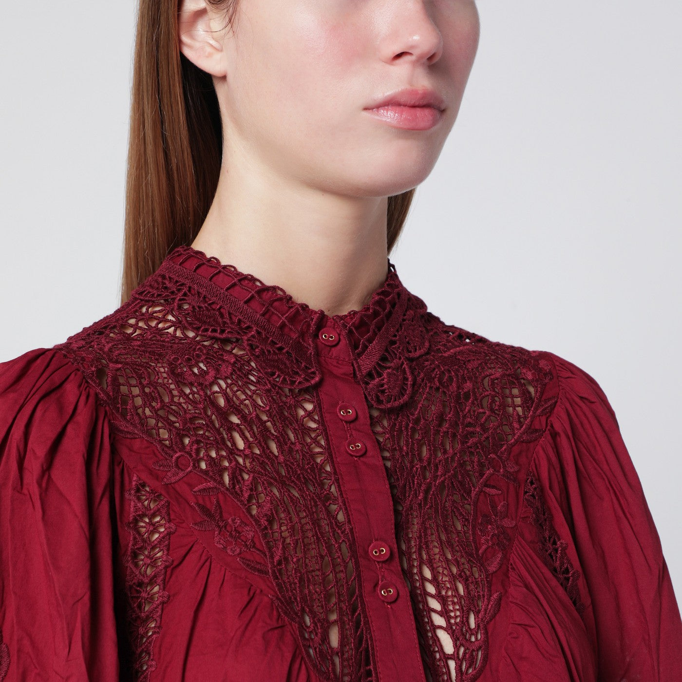 Farm Rio Berry Garden Blouse In Guipure Lace Women FARM Rio