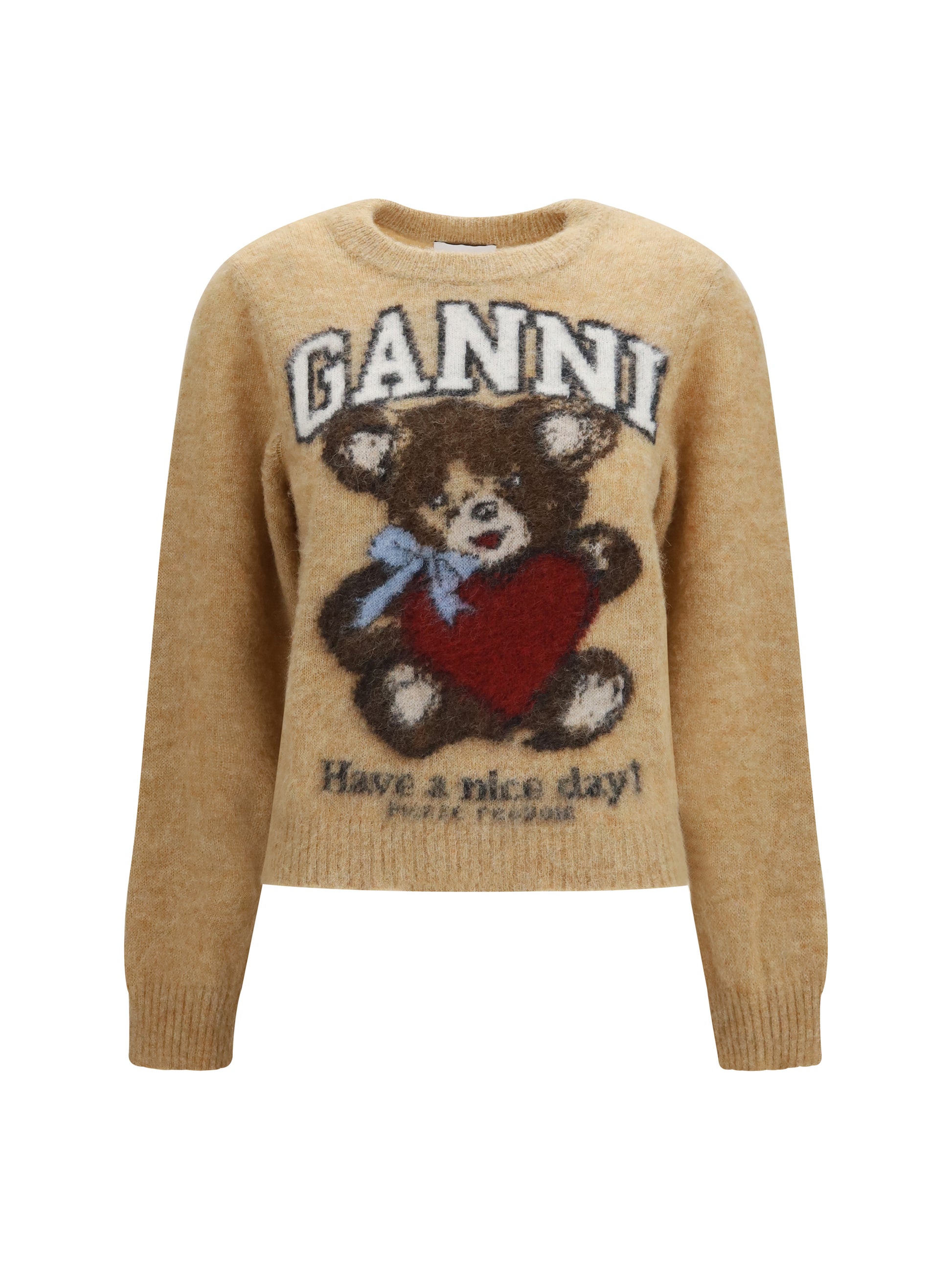 Ganni Women Alpaca Graphic Crewneck Sweater GANNI