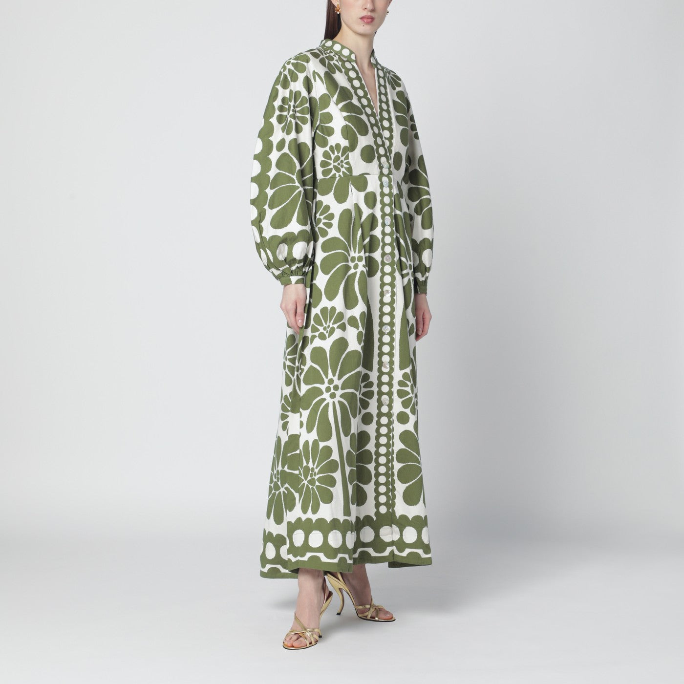 Farm Rio Palermo Dress With Green Print Women FARM Rio
