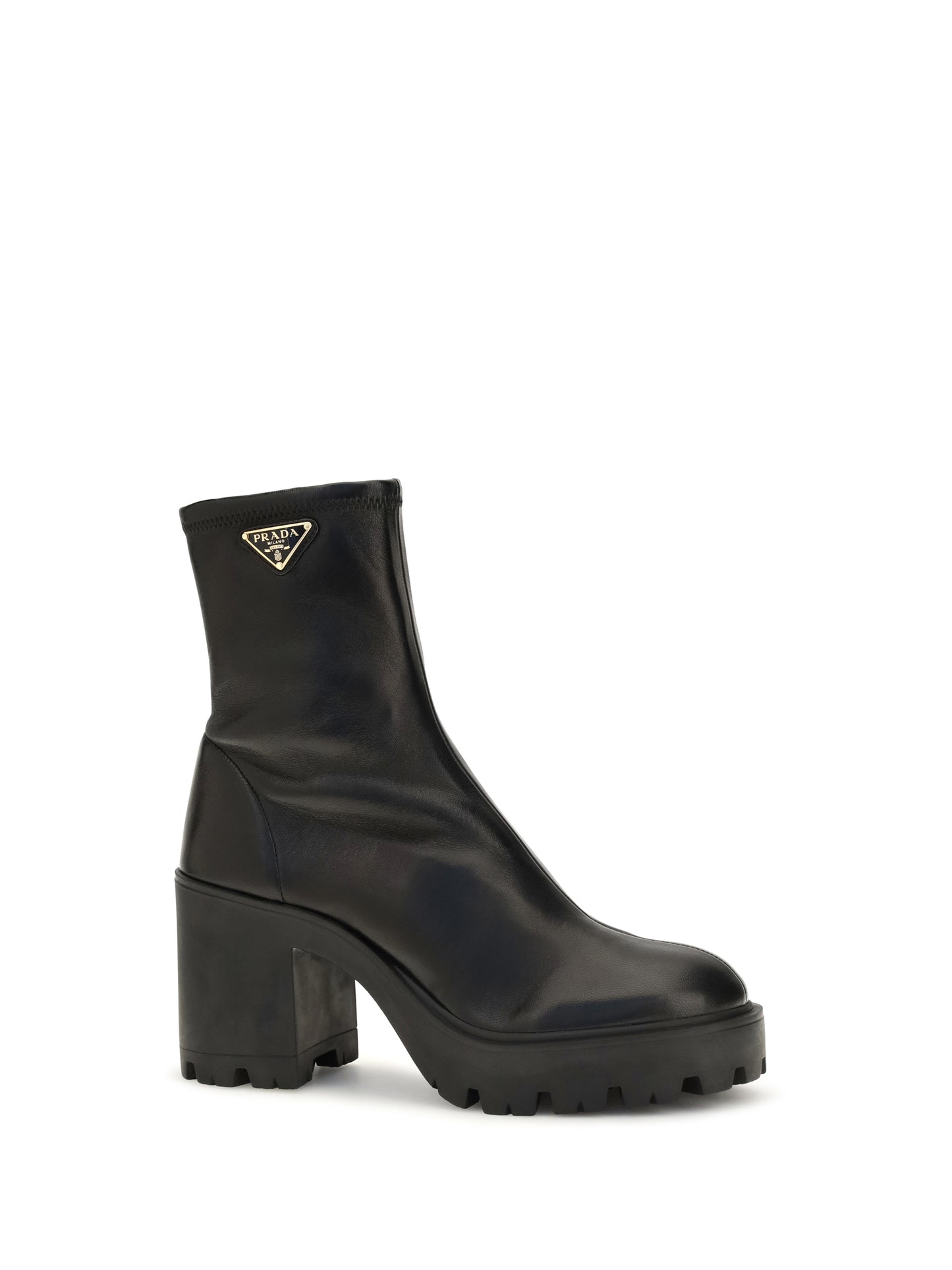 Prada Women Stretch Leather Platform Ankle Boots PRADA