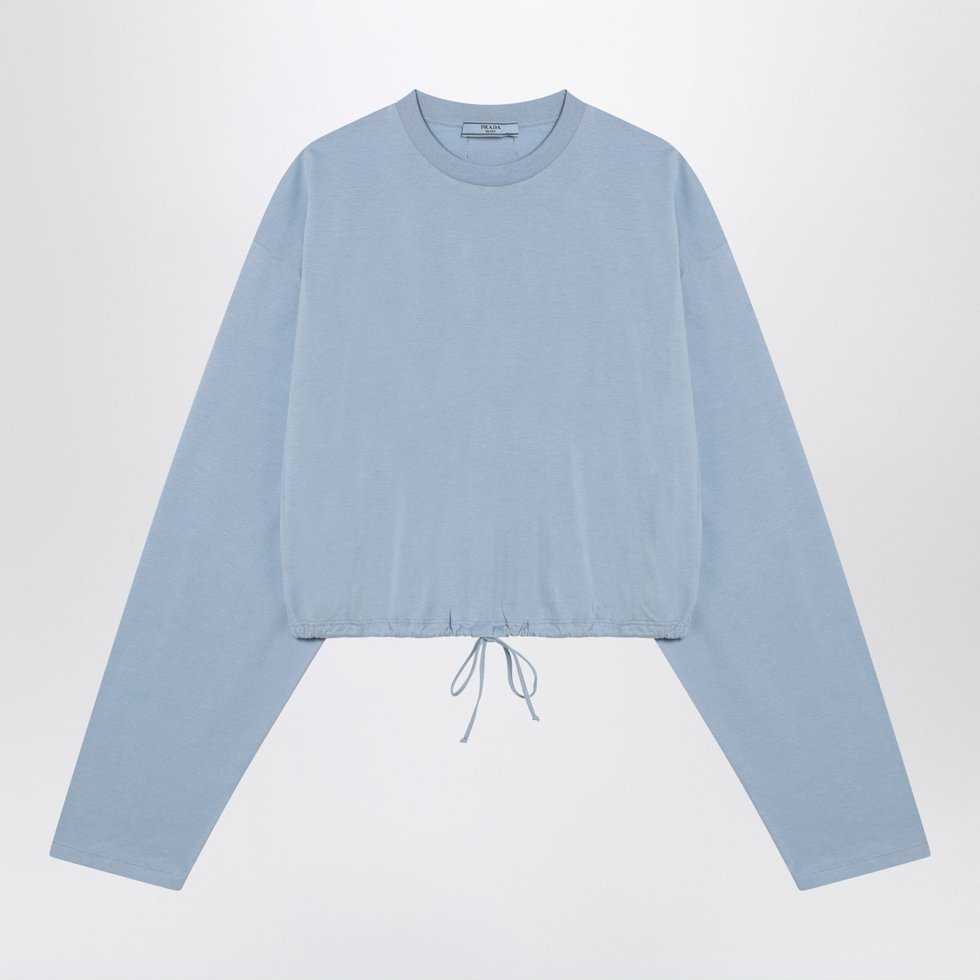 Prada Light Blue Sweater With Elastic Hem Women PRADA