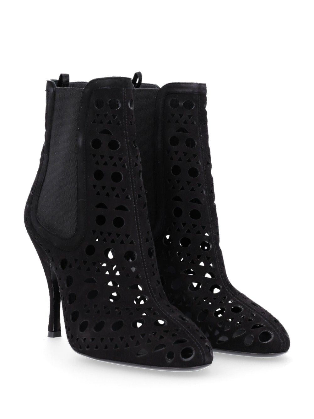 Alaïa Women Vienne Perforated Suede Ankle Boots ALAIA