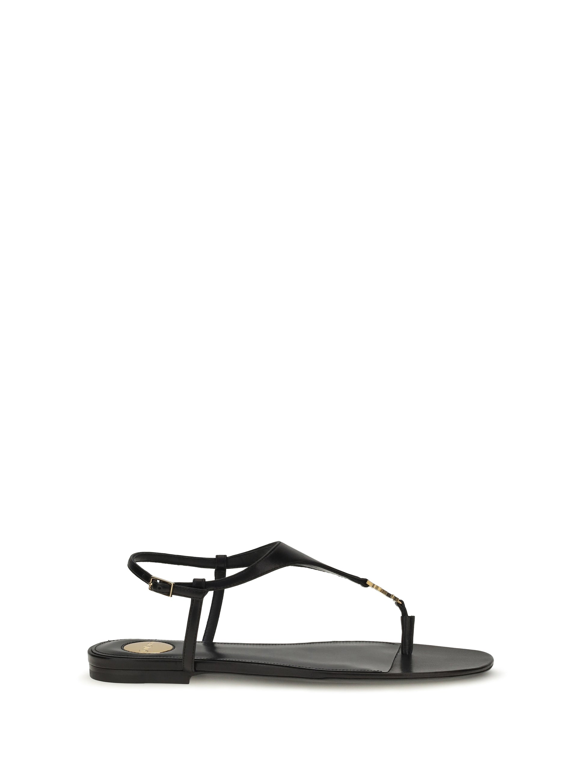 Saint Laurent Women Cassandre Leather Sandals SAINT LAURENT