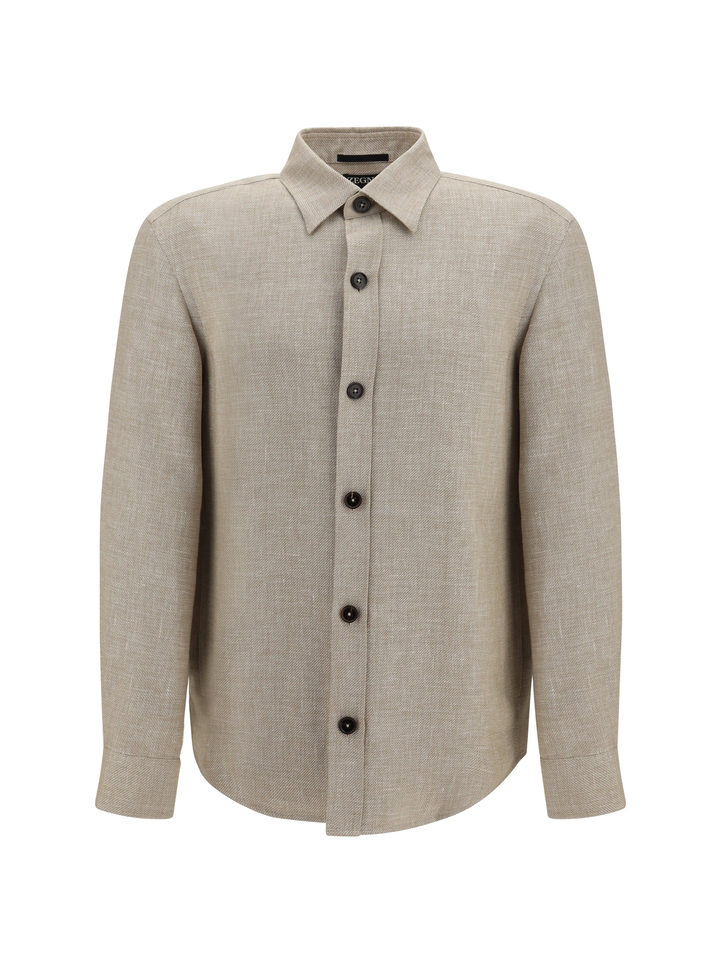 Zegna Men Crossover Overshirt In A Linen, Wool And Silk Blend