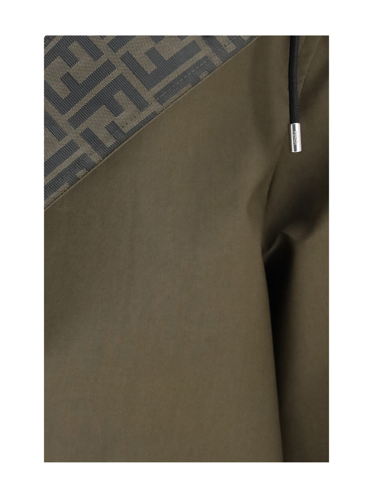 Fendi Men Mackintosh Fabric Hooded Jacket FENDI