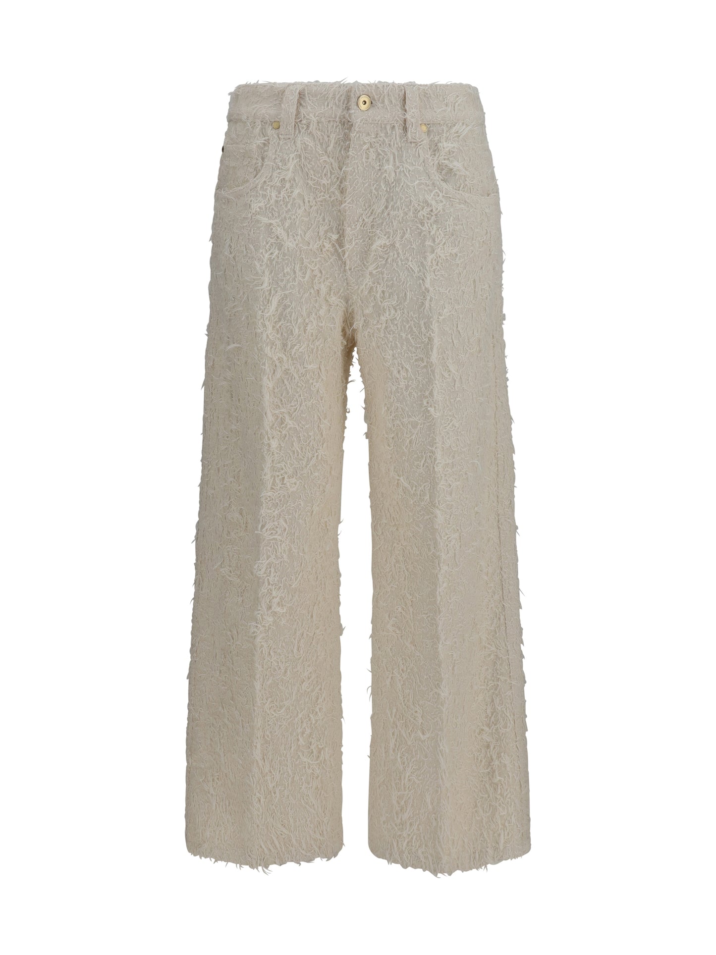 Brunello Cucinelli Women Square-Leg Dyed Furry Pants With Monili BRUNELLO CUCINELLI