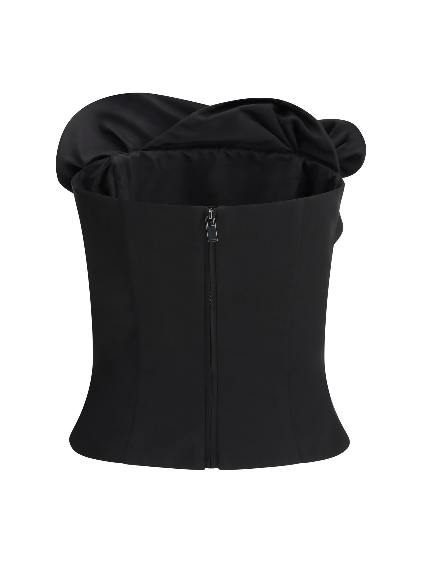 Magda Butrym Women Wool And Silk Corset Top With Sculptural Neckline MAGDA BUTRYM