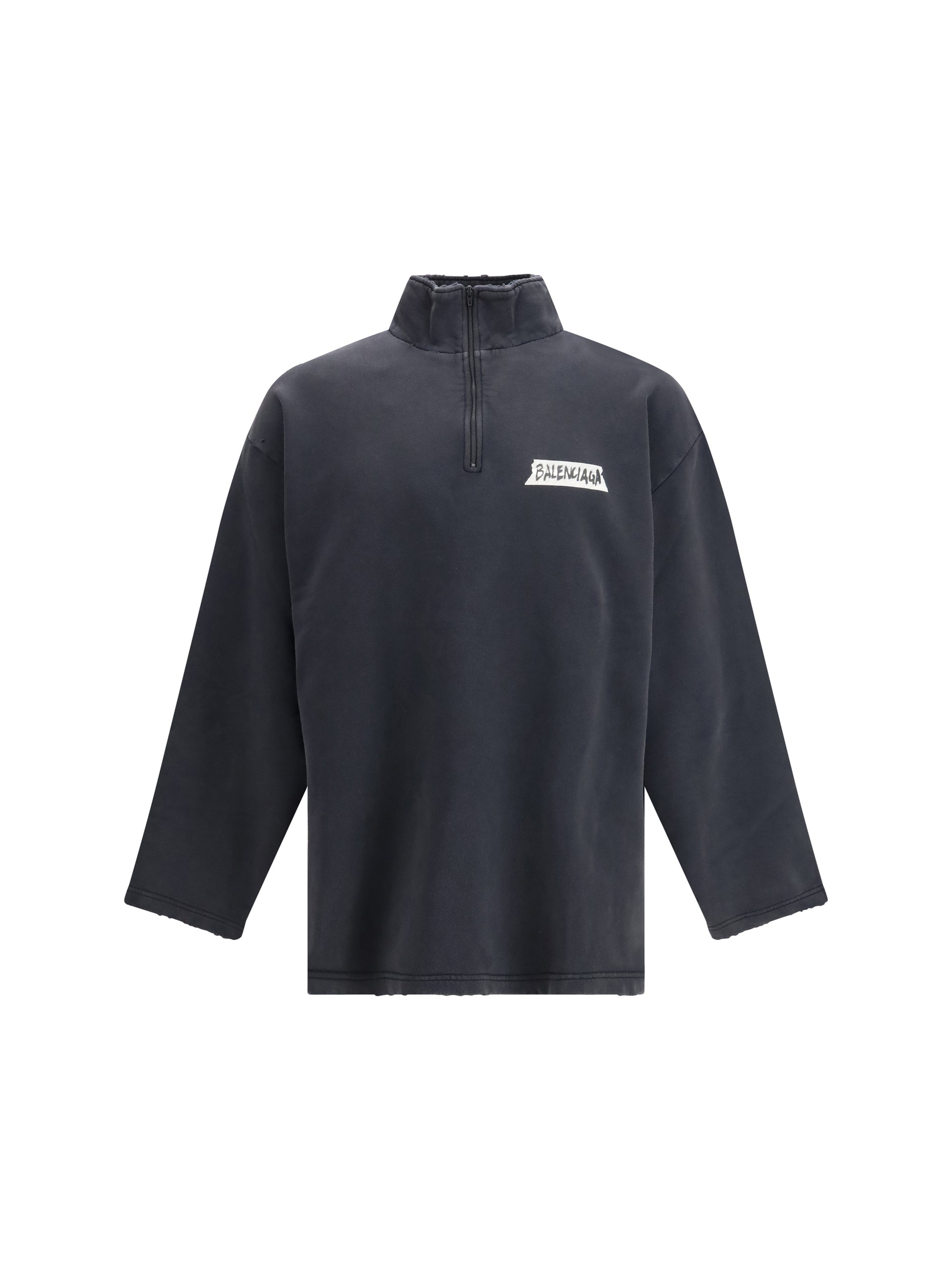 Balenciaga Men Distressed Zipped Sweatshirt BALENCIAGA