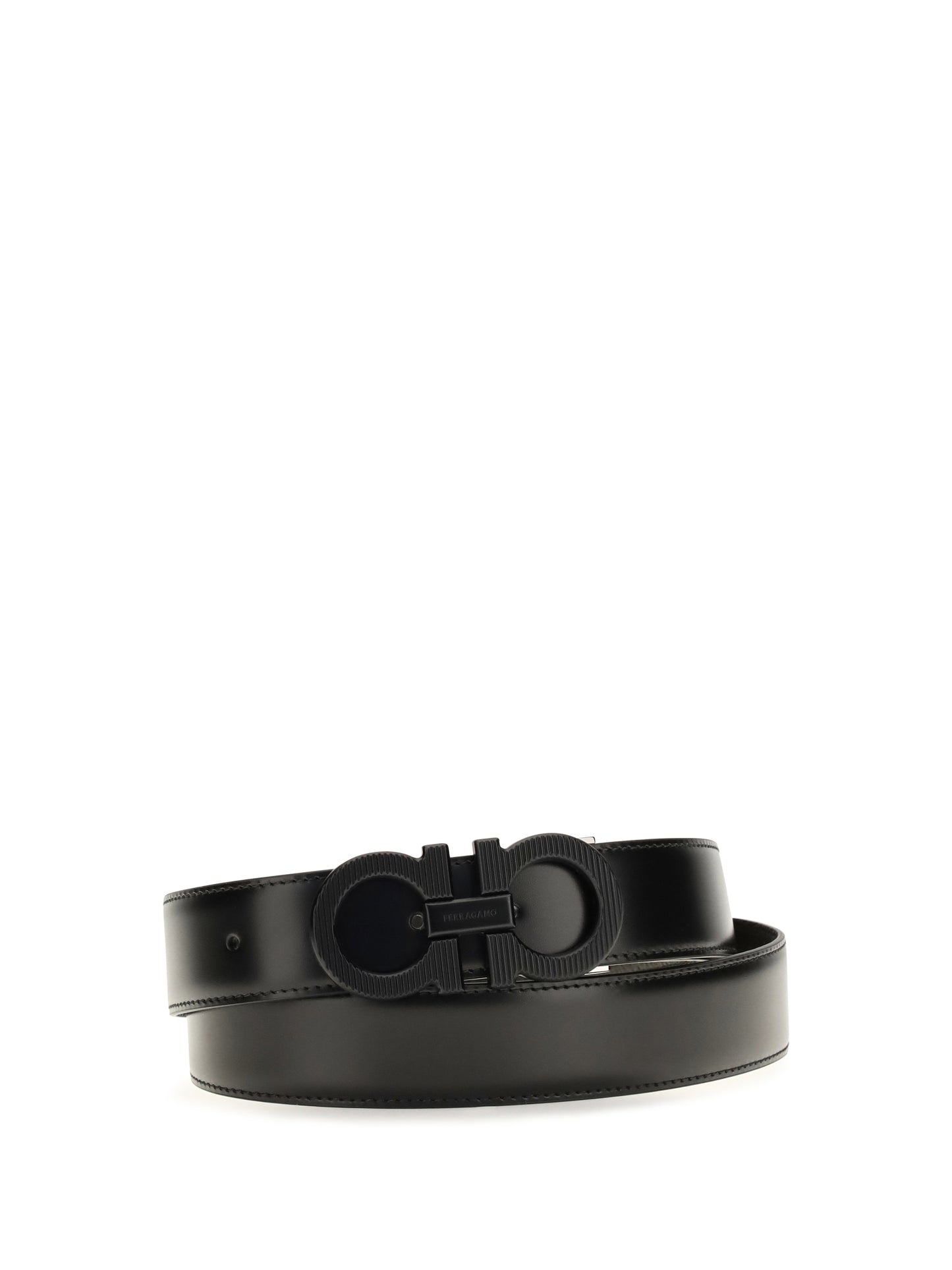 Ferragamo Men Reversible Adjustable Belt With Textured Gancini Buckle FERRAGAMO