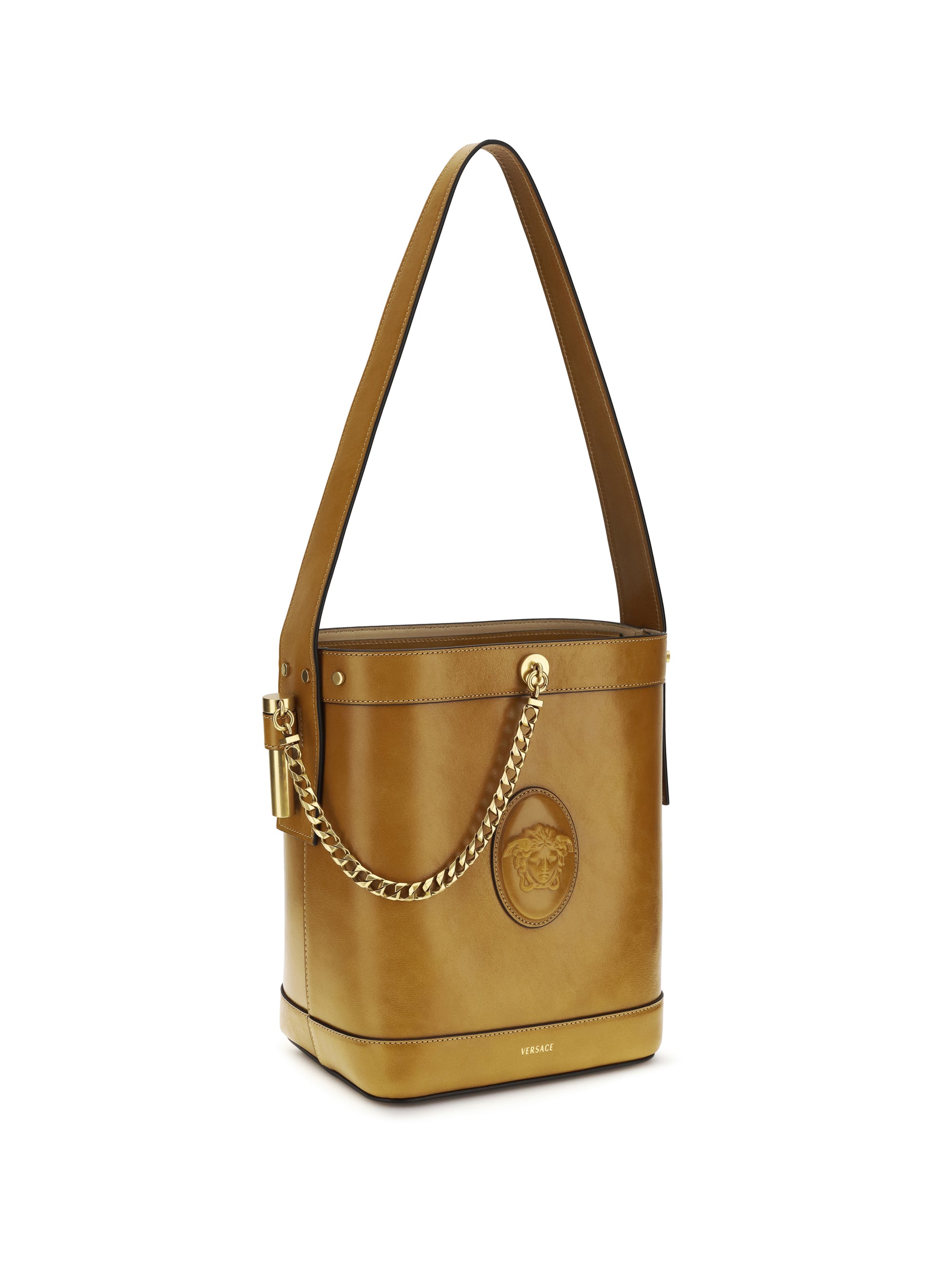 Versace Women Small Leather Pivot Bucket Bag VERSACE