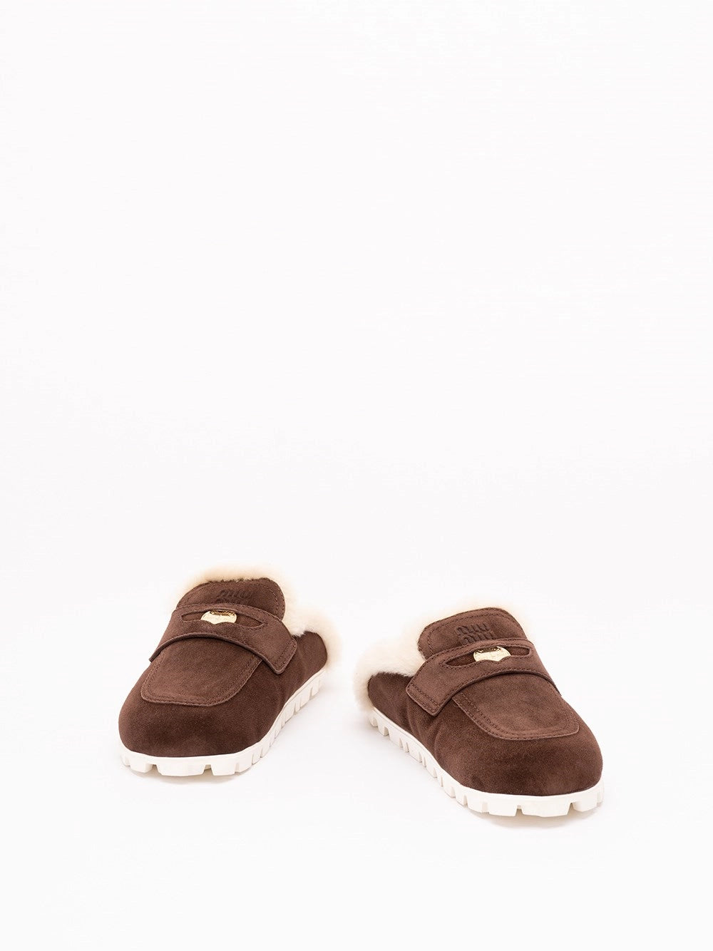 Miu Miu Women Suede And Shearling Mules MIU MIU