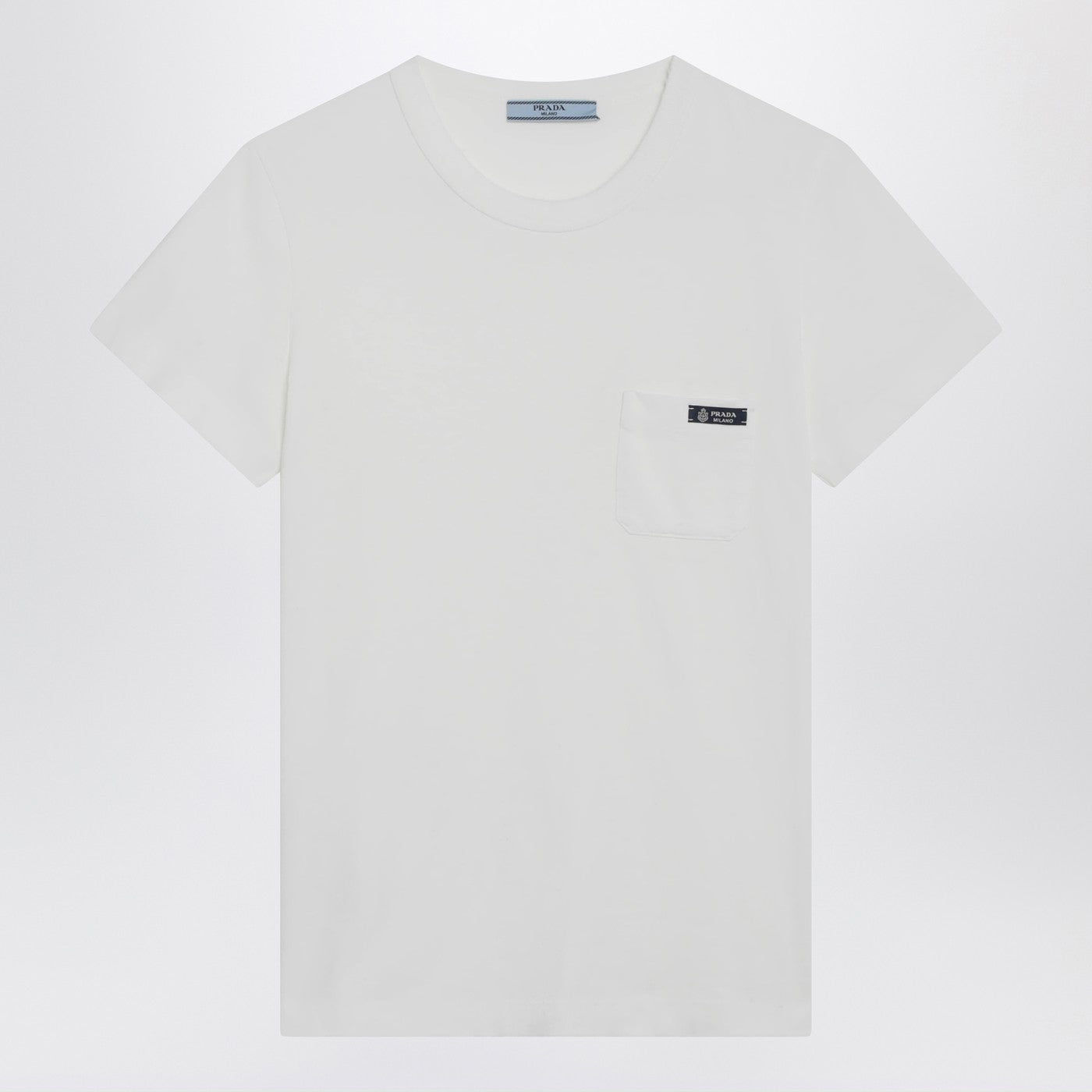 Prada T-Shirt Girocollo Bianca In Cotone Women PRADA
