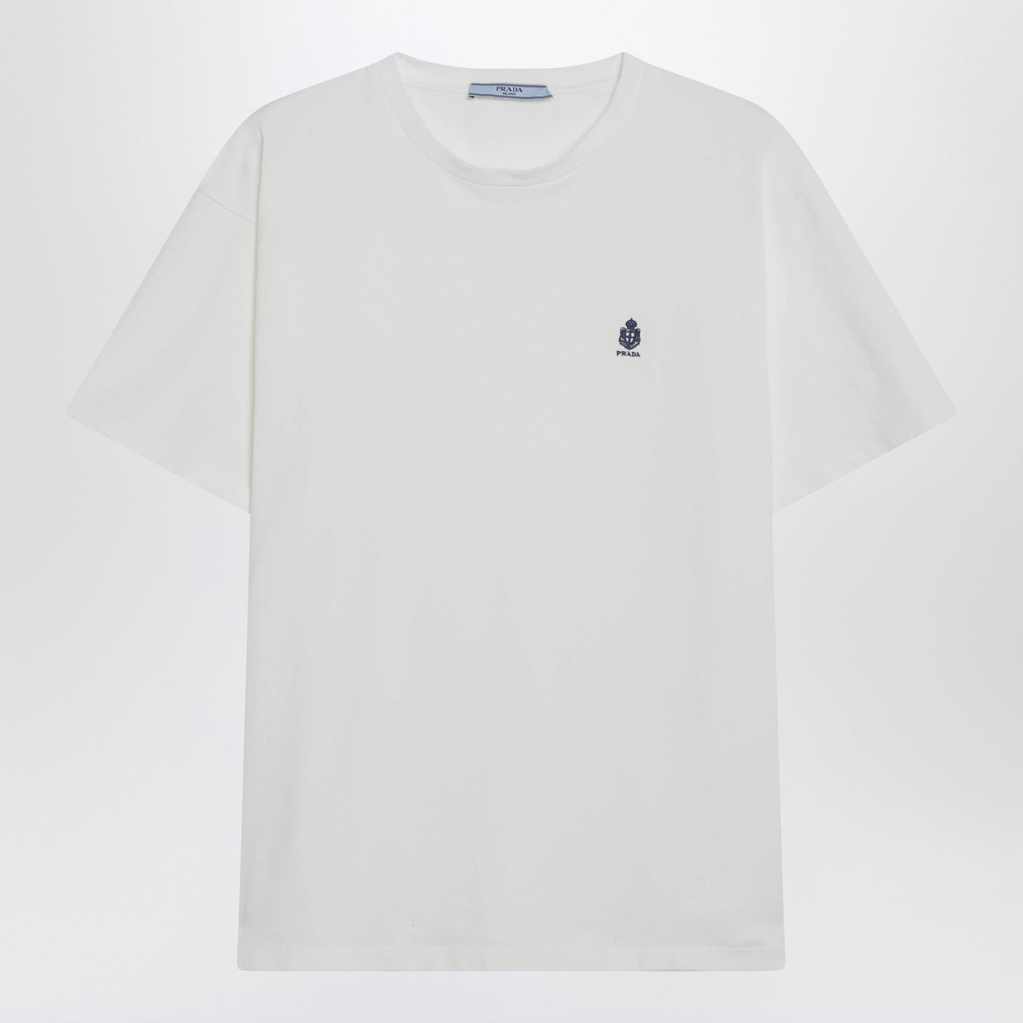 Prada White Garment-Dyed Jersey T-Shirt Women PRADA