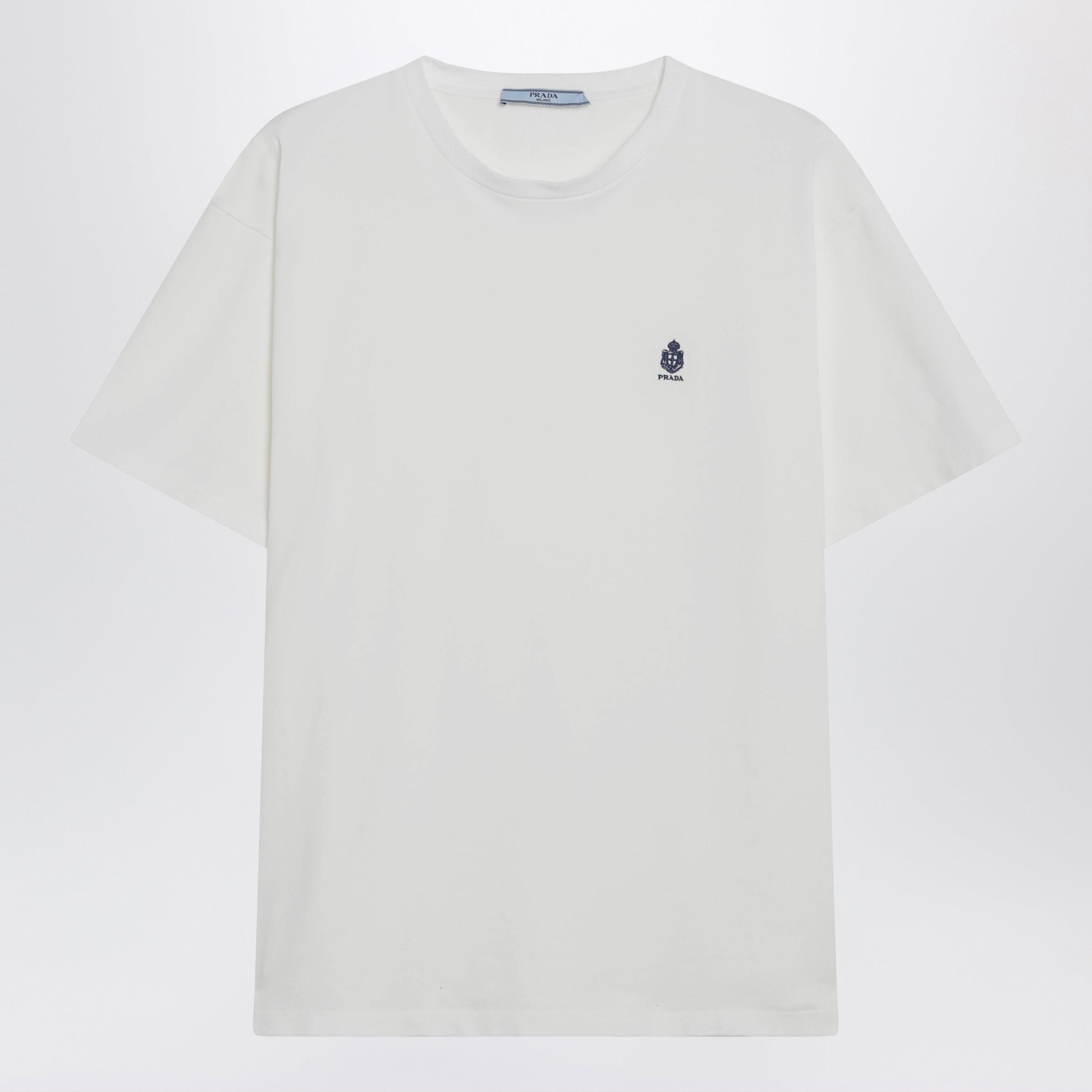 Prada White Garment-Dyed Jersey T-Shirt Women PRADA