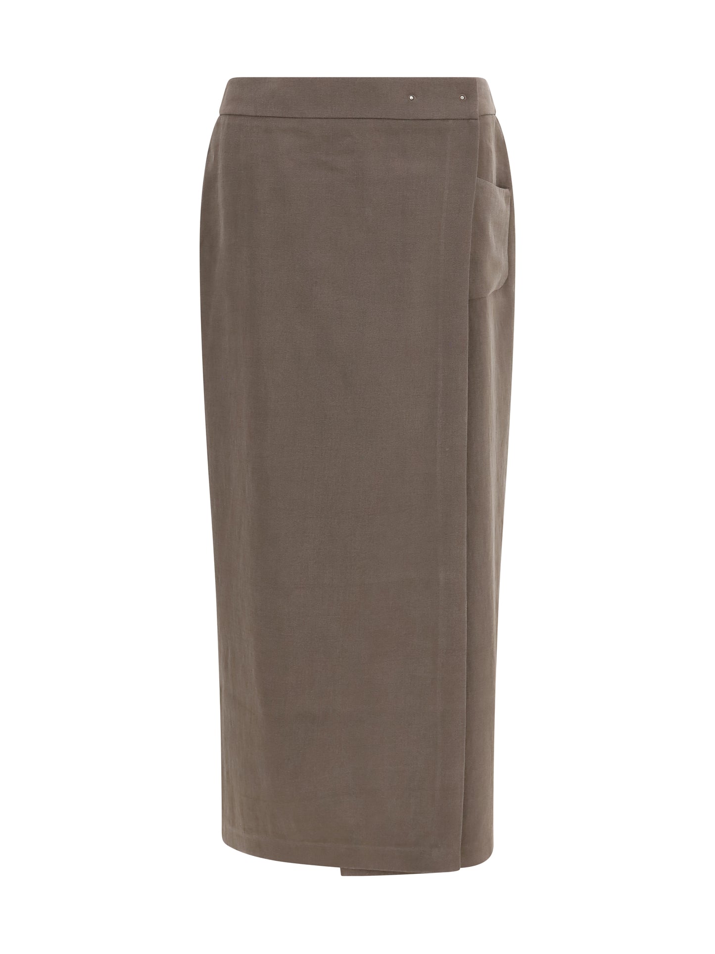 Giorgio Armani Women Silk And Wool Wrap Long Skirt With Patch Pocket GIORGIO ARMANI