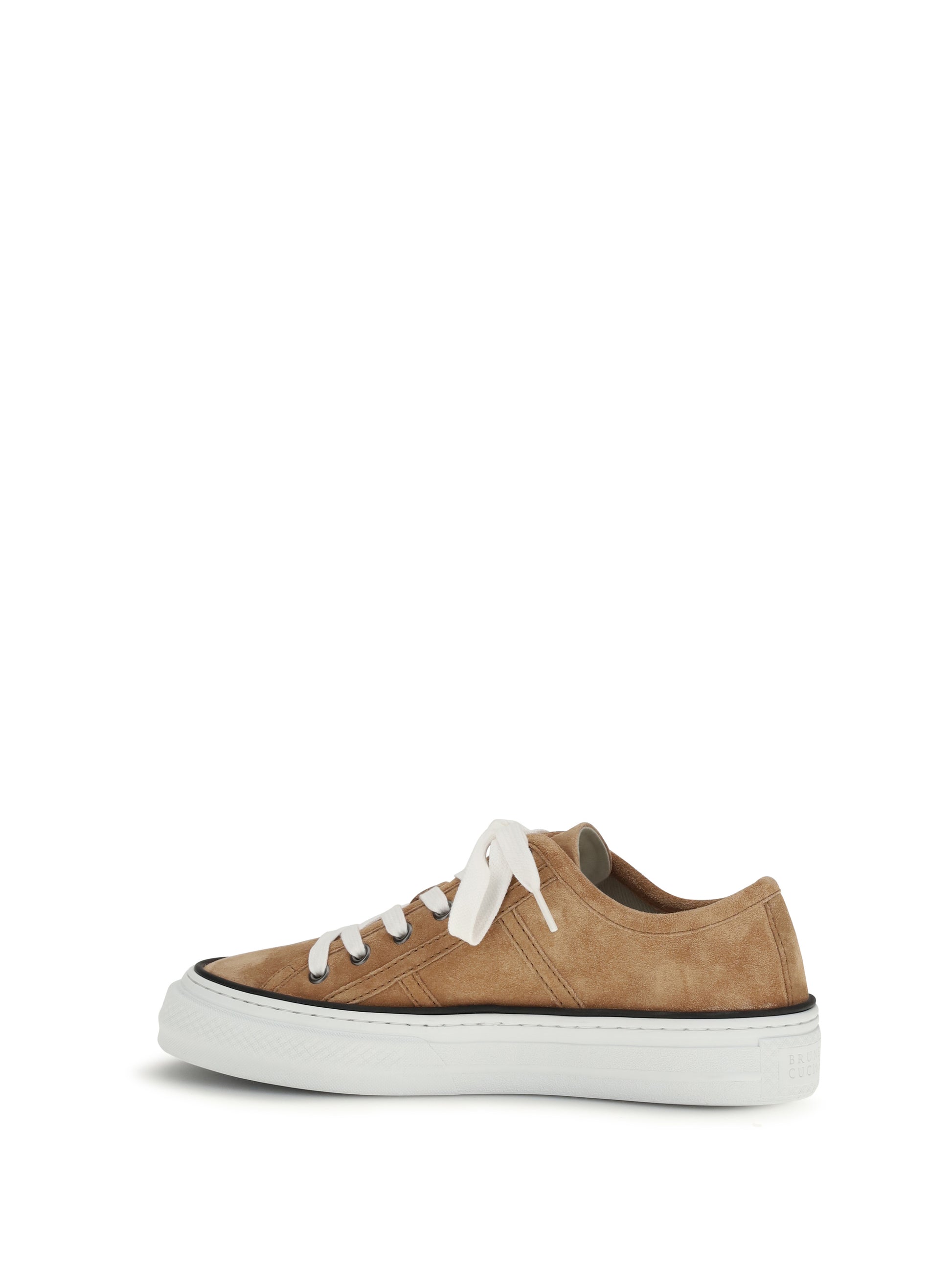 Brunello Cucinelli Women Shiny Tab Suede Sneakers BRUNELLO CUCINELLI