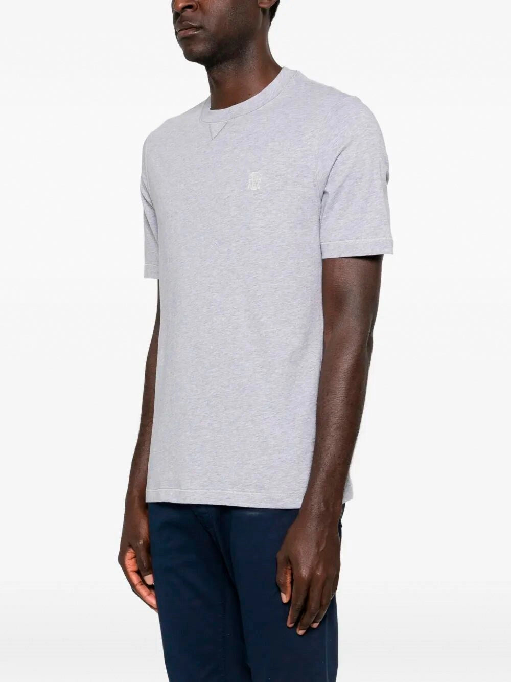 Brunello Cucinelli Men Crew-Neck T-Shirt With Logo BRUNELLO CUCINELLI