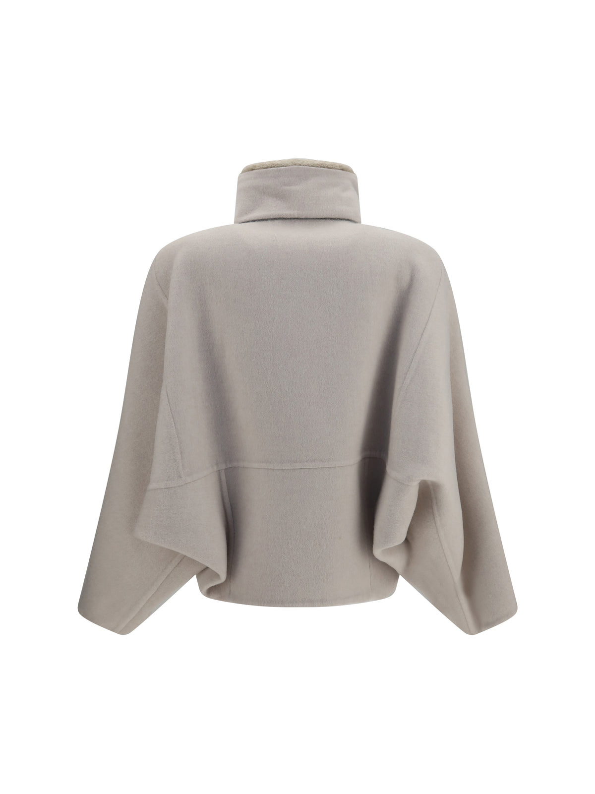 Brunello Cucinelli Women Double-Faced Virgin Wool And Cashmere Outerwear With Detachable Shearling Insert BRUNELLO CUCINELLI