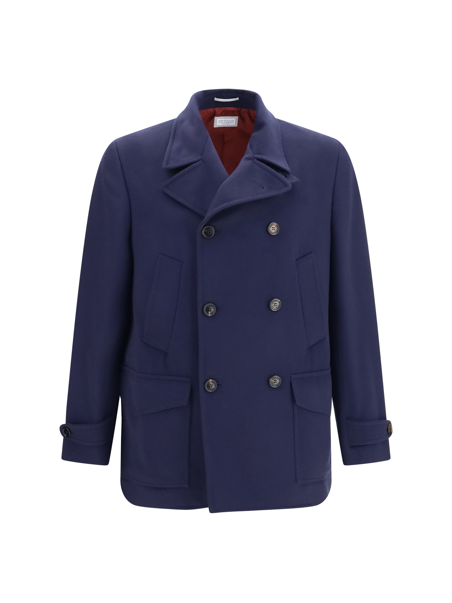 Brunello Cucinelli Men Double-Breasted Wool Coat
