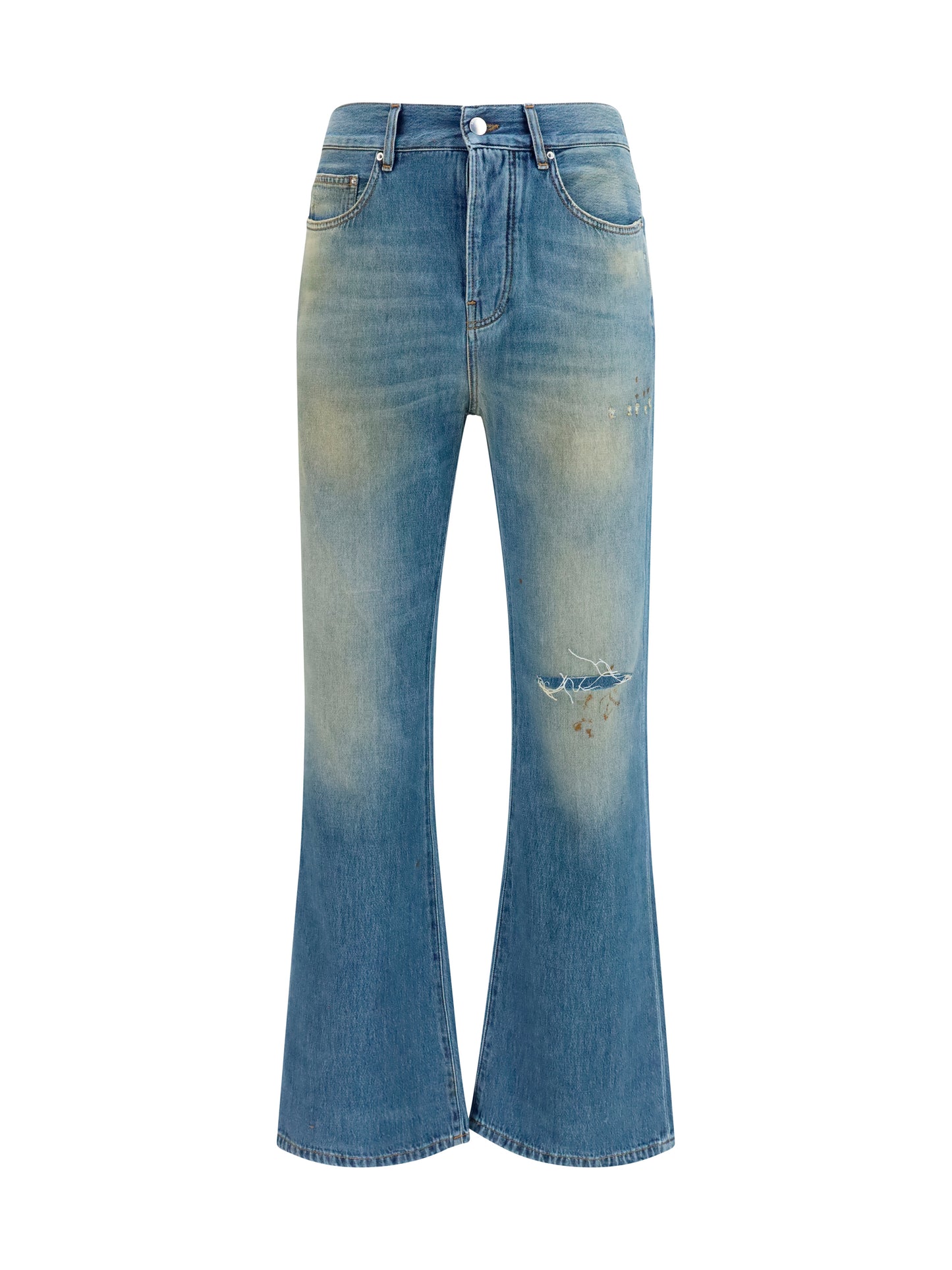 Amiri Men Slash Flared Distressed Jeans AMIRI