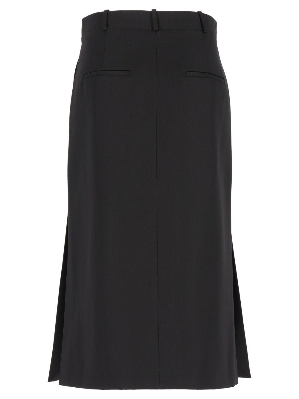 Fendi Women Black Grain De Poudre Skirt FENDI