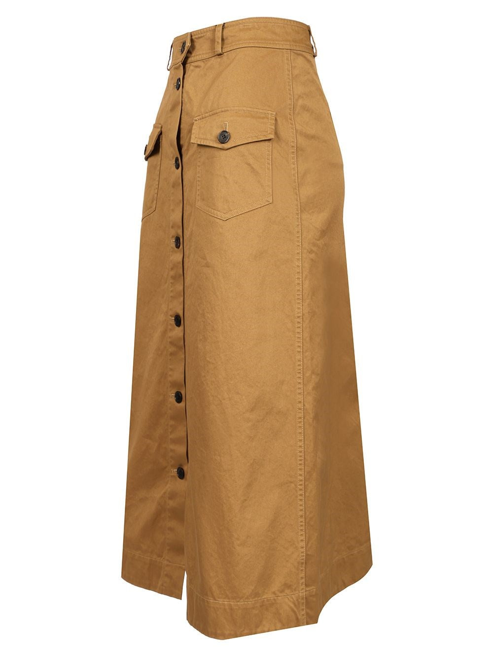 Saint Laurent Women Cotton Midi Skirt SAINT LAURENT