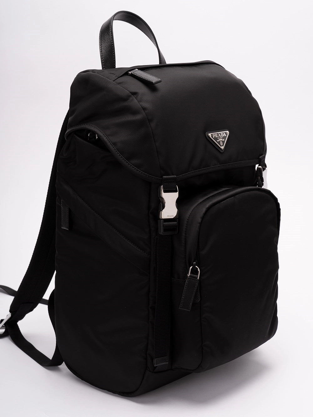 Prada Men Re-Nylon And Saffiano Leather Backpack PRADA