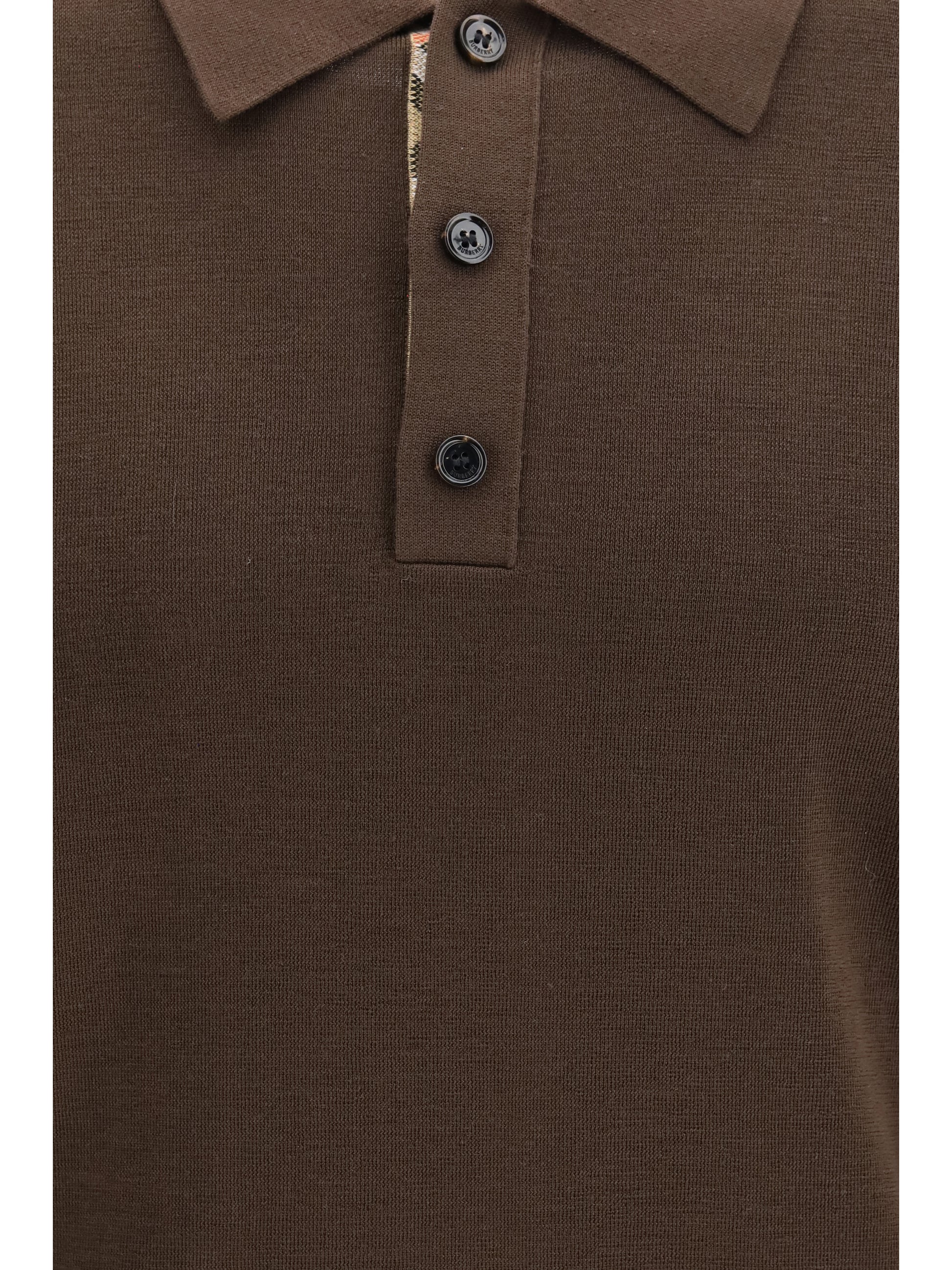 Burberry Men Long-Sleeve Wool Polo BURBERRY