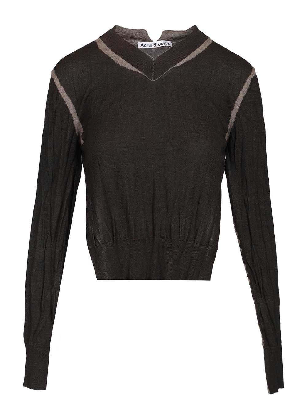 Acne Studios Women Crumpled V-Neck Sweater ACNE STUDIOS